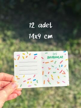 Bayram Tebrik Kartı 12 Adet Ramazan Bayramı Hediye Kartı Kurban Bayramı Harçlık Kartı